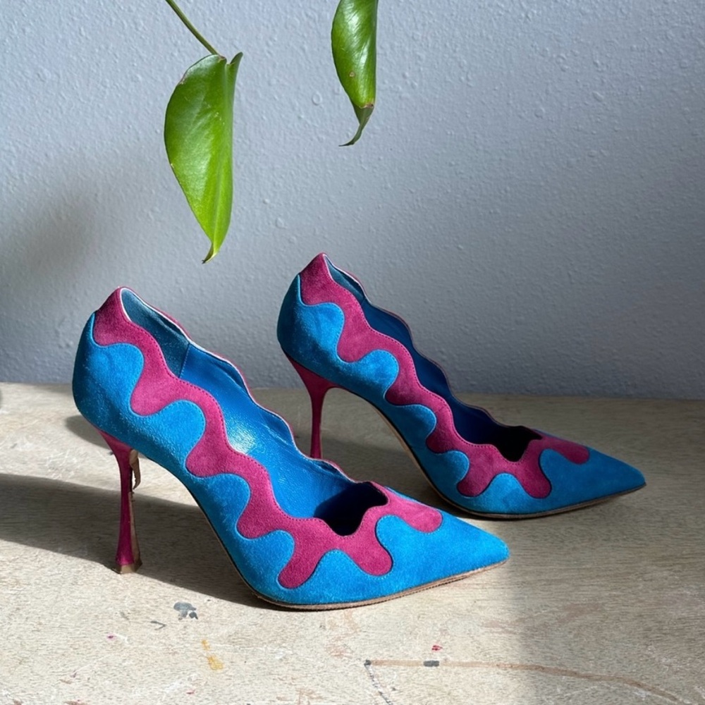 Blue and Pink Manolo Blahniks